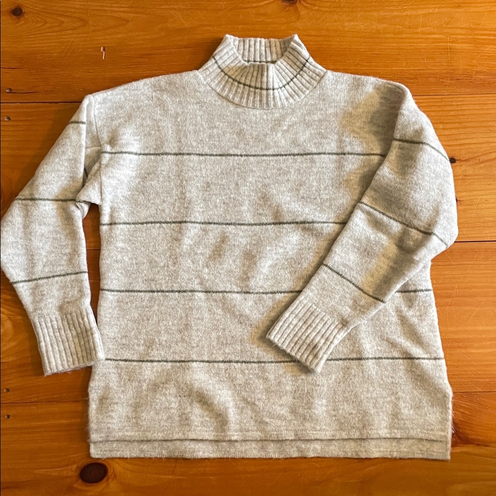Made in Spain Turtleneck Sweater with Stripes